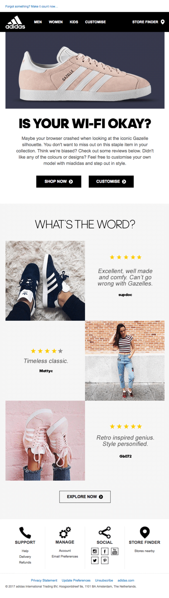 B2B Email Marketing Tactics: 11 Ways to Crush Your Competition Abandoned cart email marketing example: Adidas