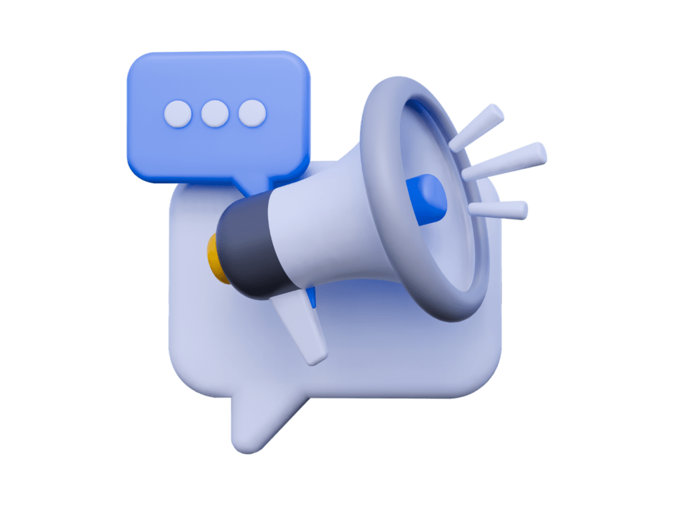 Know Your Audience, B2B vs B2C eCommerce: A Complete Guide graphic representation of a loudspeaker as a metaphor for social media platforms