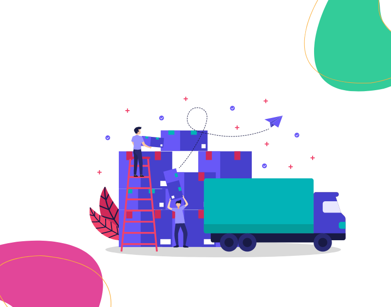 The eCommerce Roadmap: Sustainable Growth Strategies for Long-Term Success a graphic illustration showing ecommerce logistics in action
