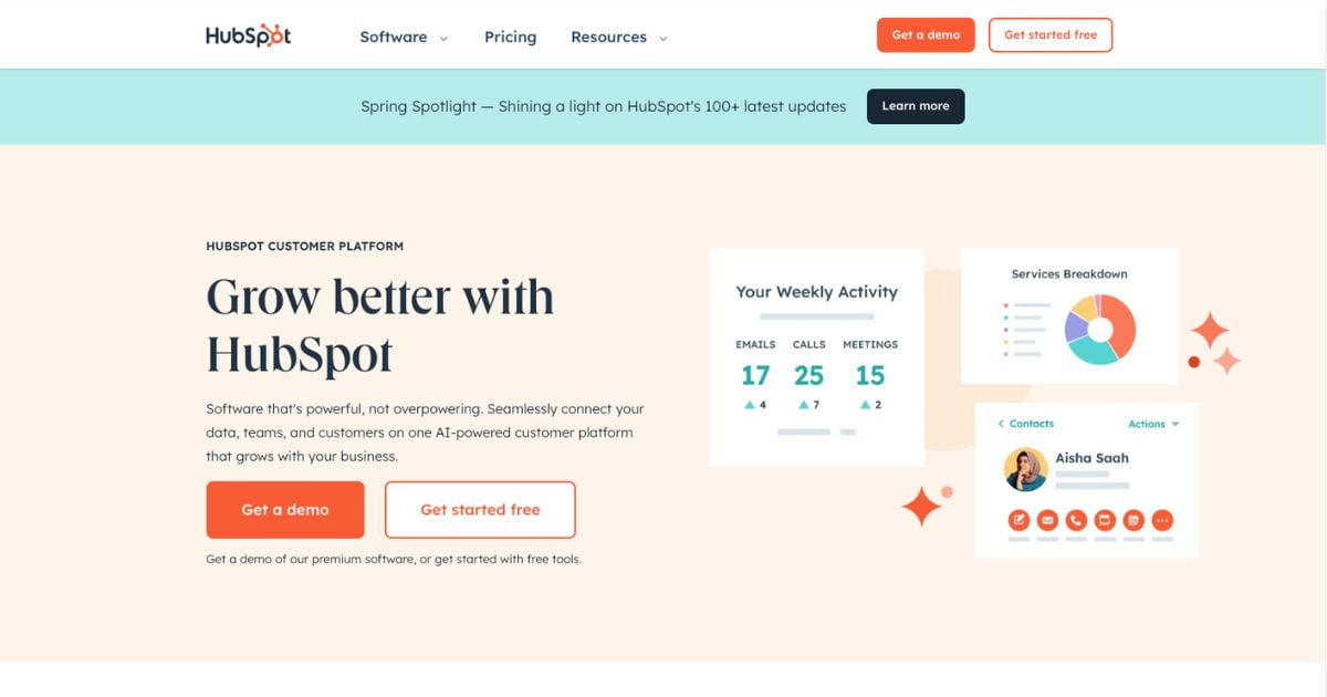 Which CRM for eCommerce? A Quick Guide screenshot of HubSpot CRM