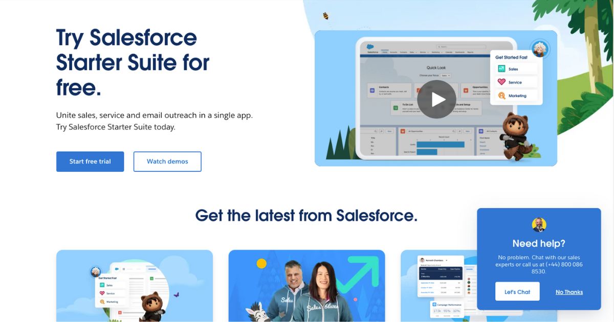 Which CRM for eCommerce? A Quick Guide screenshot of salesforce CRM