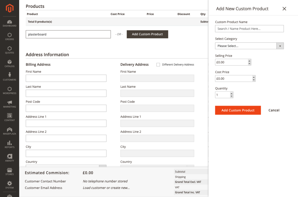 ODB Order Dashboard for Magento Add custom products not in the catalog - sell Anything in ODB