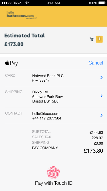 Announcing hellobathrooms an ecommerce website with big growth plans Checkout with ApplePay in Magento