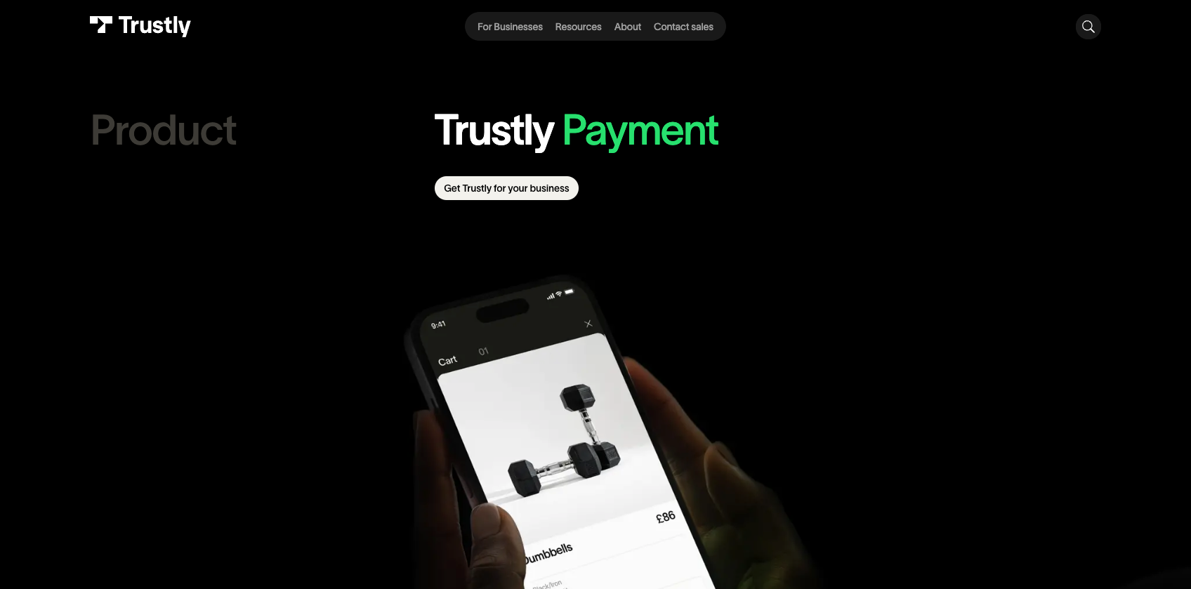 Trustly payments home screen