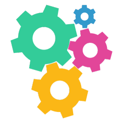 colourful cogs to represent an ecommerce integration