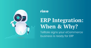 illustration of a Robot looking at the subject erp integration for ecommerce