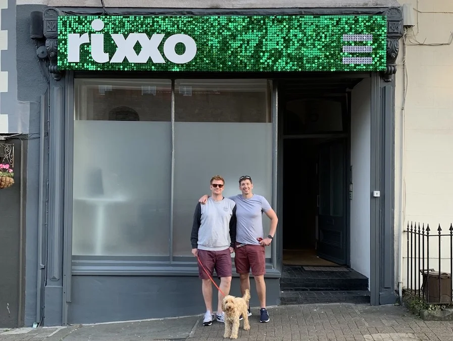 About Rixxo photo of the Rixxo office in Bristol with a sparkly front signage