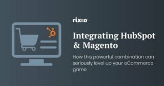 Hubspot and magento integration graphic of a computer screen