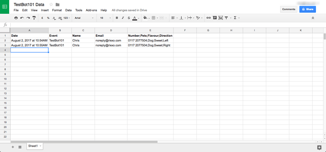 IFTT Chatfuel & Google Sheets Integration4-3