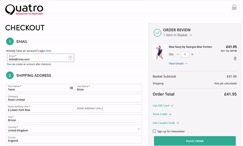 Quatro Gymnastics Magento 2 B2B and B2C eCommerce Quatro Gymnastics Magento 2 B2B and B2C eCommerce